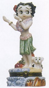 Betty Boop Hula Dancer Porcelain Clasp Box