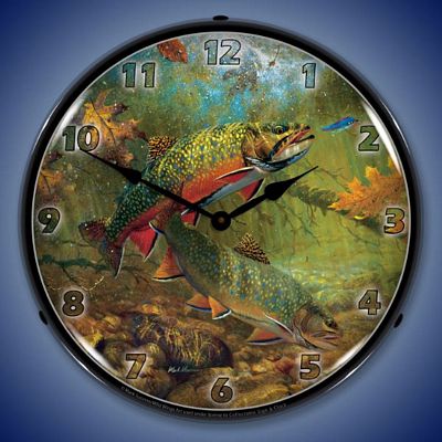 American Beauties Trout By Mark Susinno Lighted Wall Clock