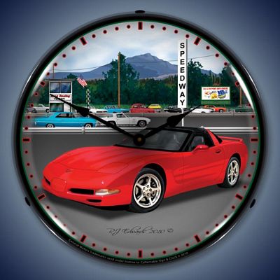 C5 Corvette Raceway Lighted Wall Clock