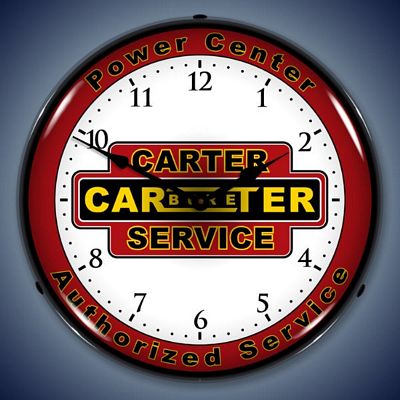 Carter Carburetor Service Lighted Wall Clock