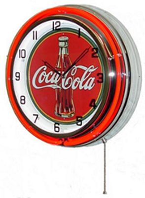 Coca-Cola Contour Bottle Double Neon Wall Clock