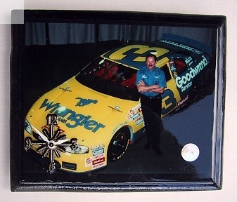 Dale Earnhardt With His Race Car Wall Clock