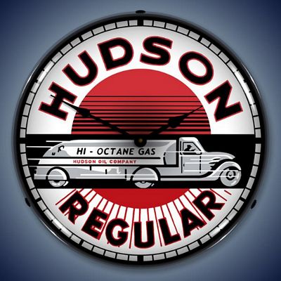Hudson Gasoline Lighted Wall Clock