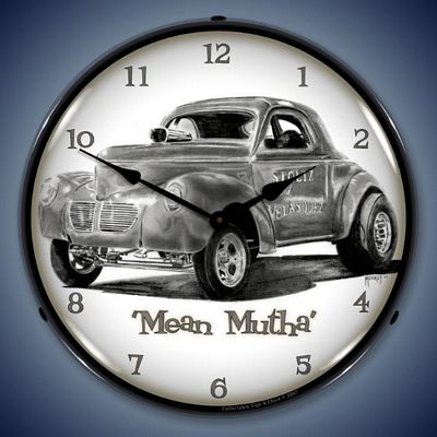 Mean Mutha Lighted Wall Clock