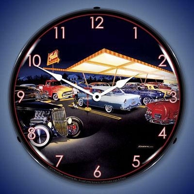 Bruce Kaiser Teds Drive In Lighted Wall Clock