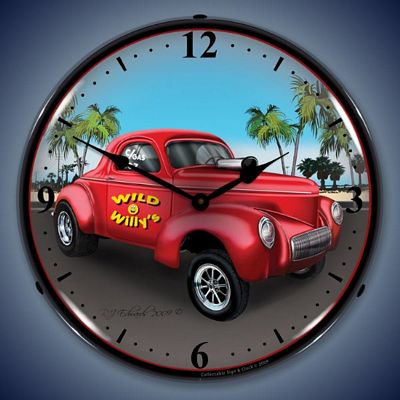 1940 Willys Gasser Lighted Wall Clock