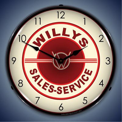 Willys Sales And Service Lighted Wall Clock