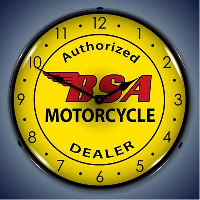BSA Motorcycles Lighted Wall Clock