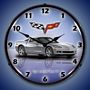 C6 Corvette Blade Silver Lighted Wall Clock