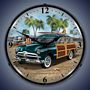 1950's Woody Surfer Wagon Lighted Wall Clock