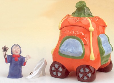 Pumpkin Carriage Cookie Jar With Salt And Pepper Shakers