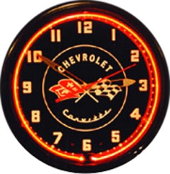 Corvette 1953/1954/1955 Model Years Neon Wall Clock