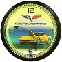 Corvette C6 Yellow Neon Wall Clock