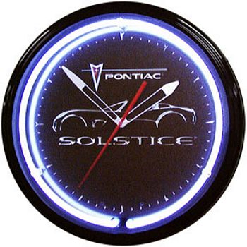 Pontiac Solstice Black Neon Wall Clock