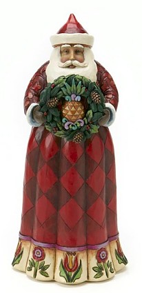 Jim Shore Heartwood Creek Santa Claus With Pineapple Wreath Figurine