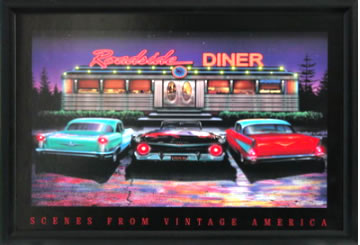 Roadside Diner Led Framed Art