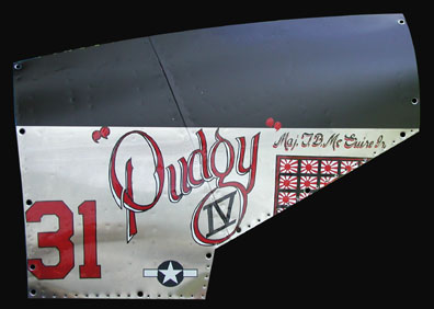 P-38 Pudgy IV Aluminum Aircraft Nose Art Panel