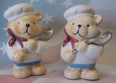 Teddy Bear Chef Salt And Pepper Shakers