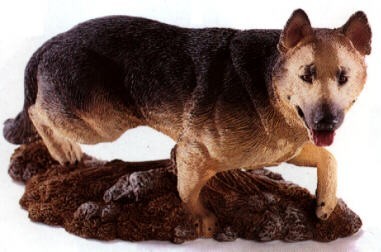 German Shepherd With Base Adult Dog Figurine
