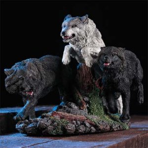 On The Scent Wolf Figurine (Black)
