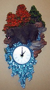 Bear In Stream 12 Inch Wall Clock