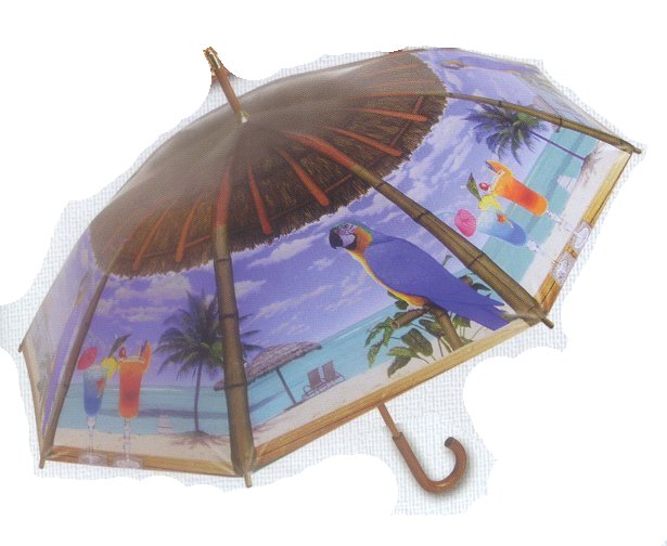 Tropical Island Dreams Canopy Stick Umbrella